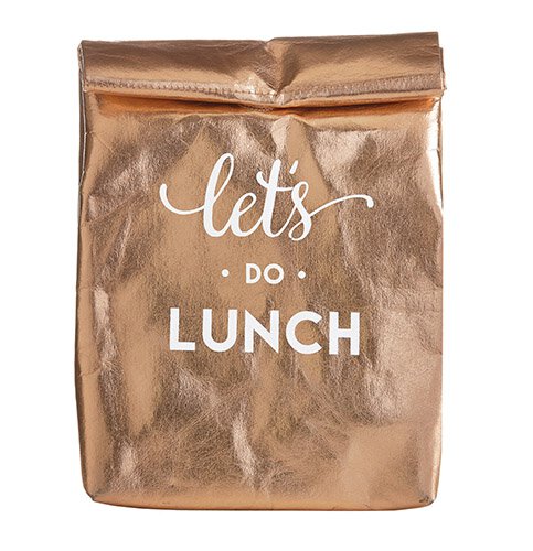 Let's Do Lunch Washable Paper Insulated Bag in Rose Gold | Pack of 6