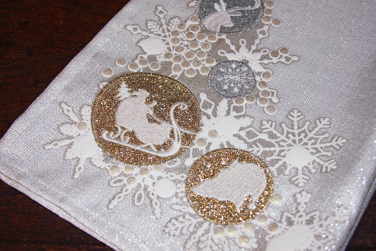 ML17120 Christmas Ornaments Tea Towel, 17"x27"