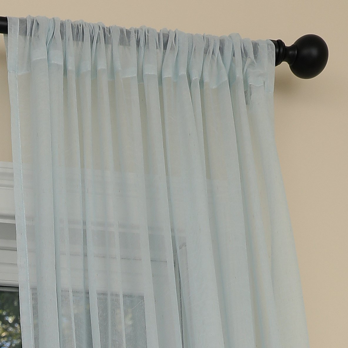 ML19150 Vivid Ocean Coral Semi Sheer Curtain