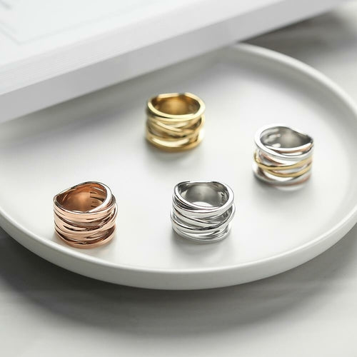 Gold Intertwined Statement Ring-Test