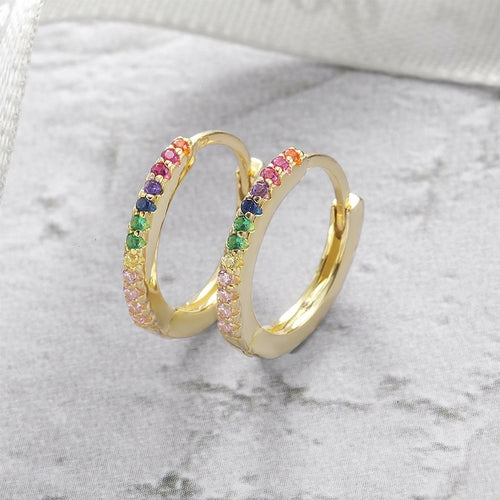 Rainbow Petite Hoop Earrings