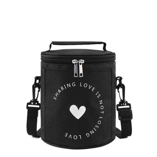 Round Lunch Bag Insulated Lunch Box Foldable & Portable Lunch Tote