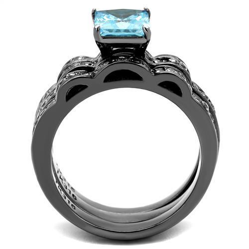 TK2748 - IP Light Black (IP Gun) Stainless Steel Ring with AAA Grade
