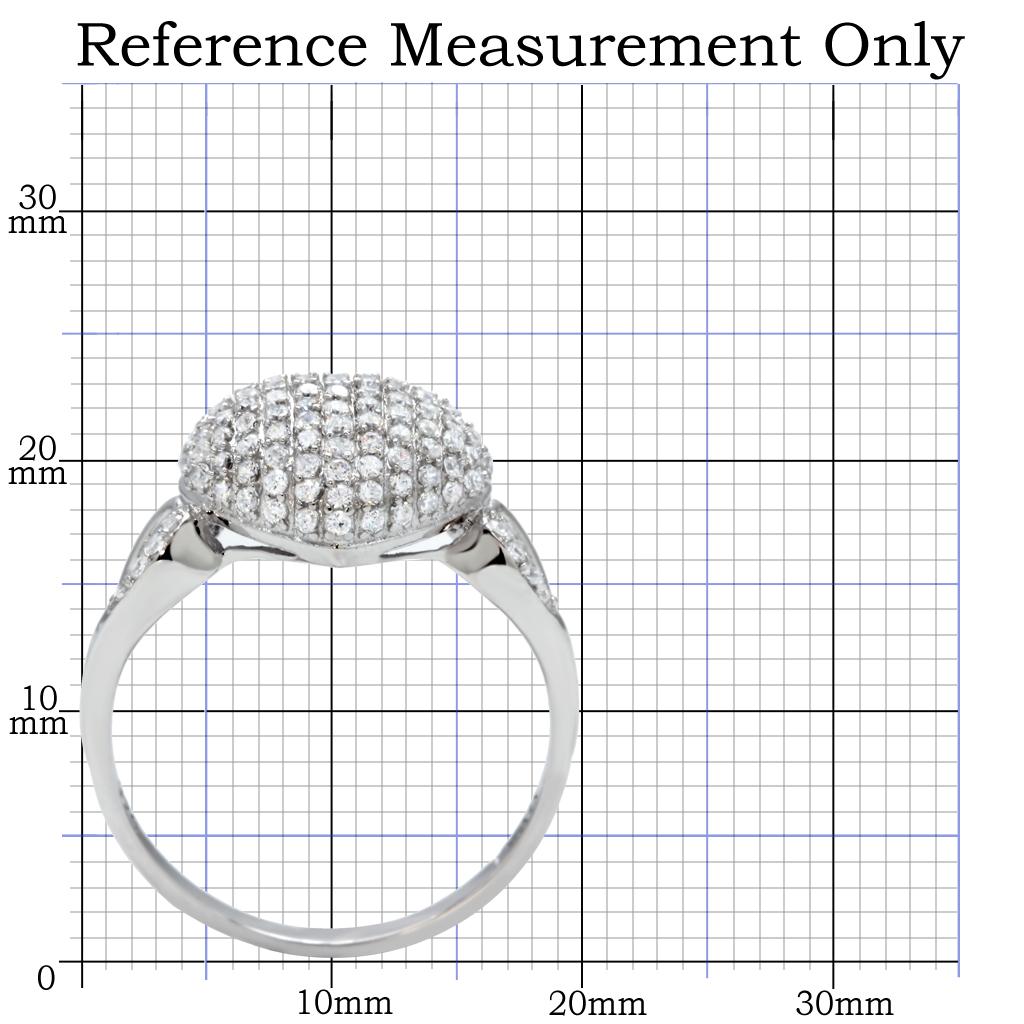 TS017 - Rhodium 925 Sterling Silver Ring with AAA Grade CZ in Clear