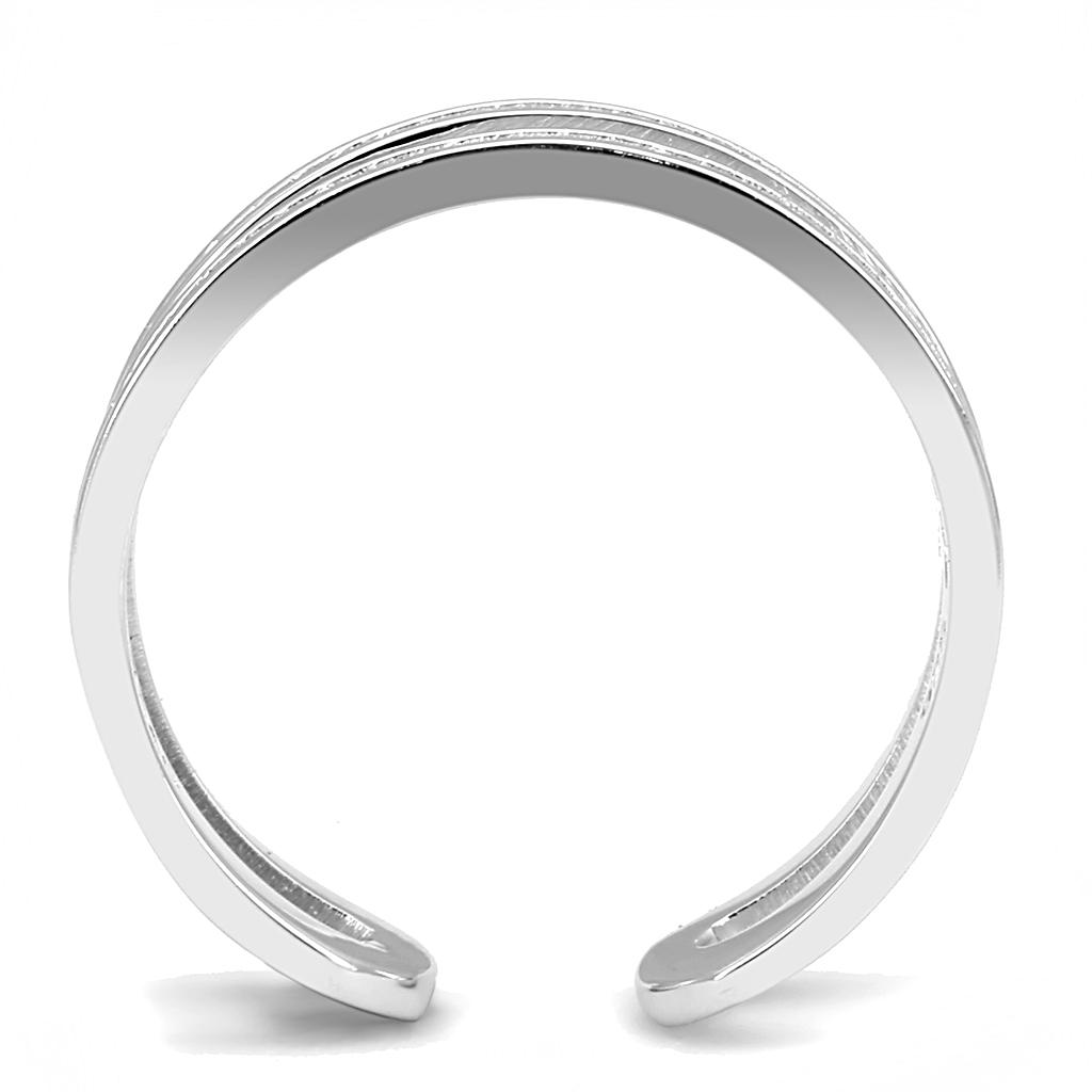TS605 - Rhodium 925 Sterling Silver Ring with AAA Grade CZ in Clear