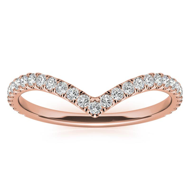 Rose Rold Moissanite Round Shape Band – LR00316