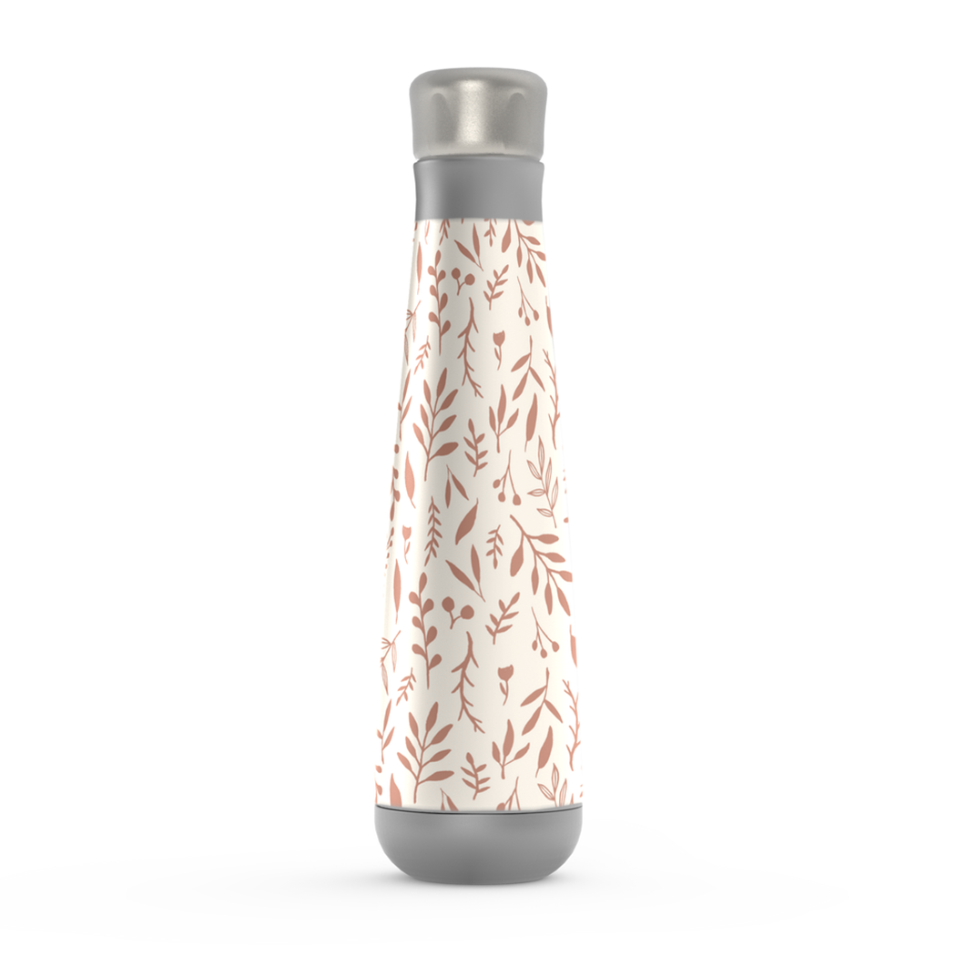 Pink Falling Leaves Water Bottle