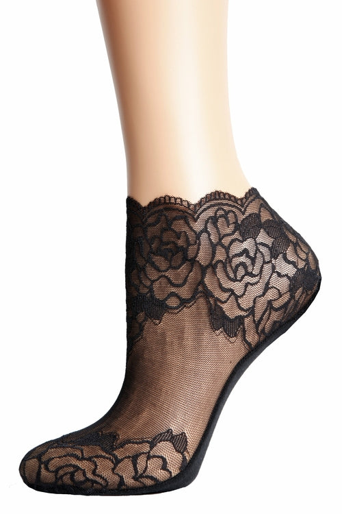 TERESA black lace socks for women