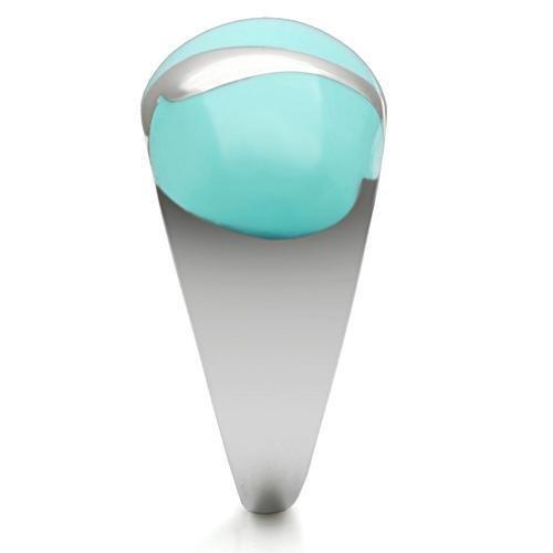 TK509 - High polished (no plating) Stainless Steel Ring with Epoxy in