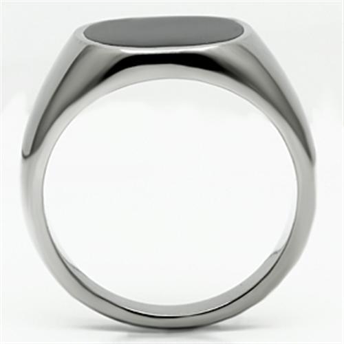 TK595 - High polished (no plating) Stainless Steel Ring with Epoxy in