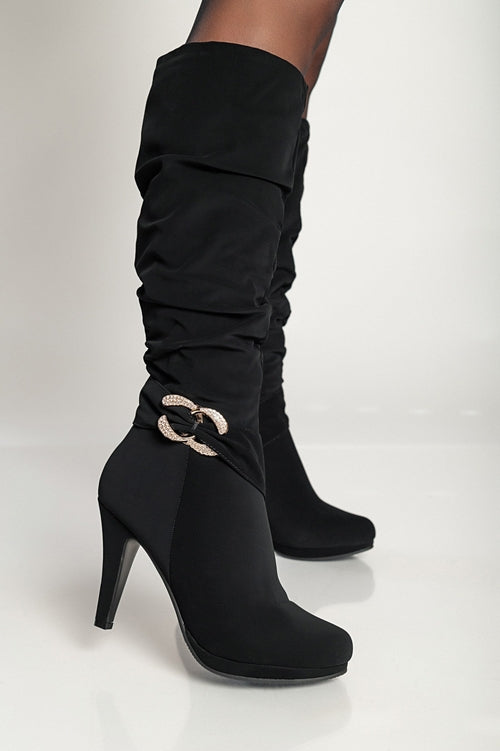 Elegant high-heeled boots, Z075, black