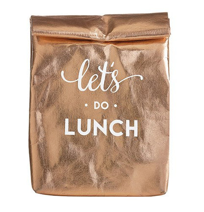 Let's Do Lunch Washable Paper Insulated Bag in Rose Gold