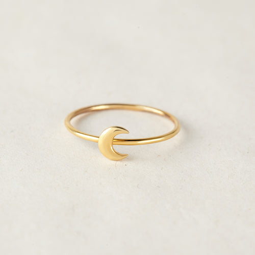 Minimal Moon Ring Stacking Crescent Moon Ring