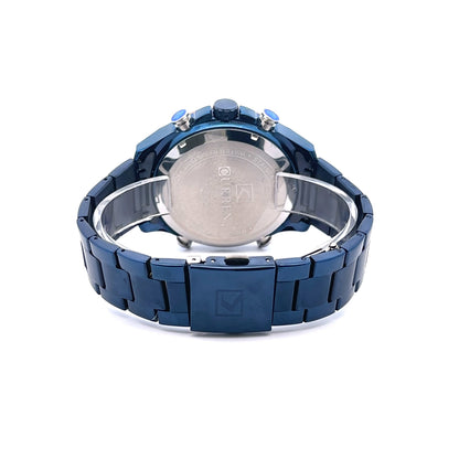 QUIXOTIC METAL BACK RHODIUM STAINLESS ICED OUT WATCH I 551741
