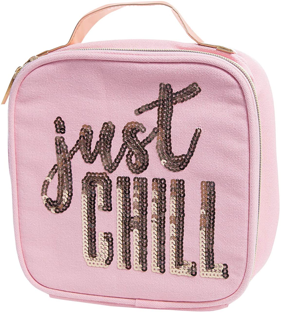 Just Chill Pink Combo Lunch Set | Sequin Embellished Lunch Bag and