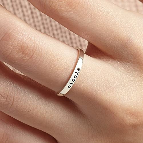 Stackable Mom Rings, Mother Ring, Stacking Rings Name, Kids Name Ring