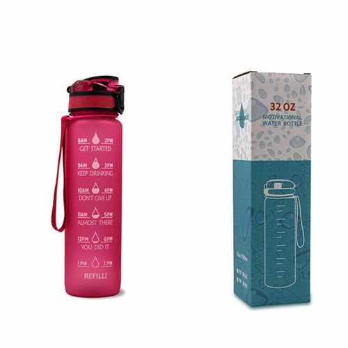 1L Tritan Water Bottle With Time Marker Bounce Cover