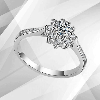 1.8Ct Round-Cut 19 CZ Diamonds Halo Women Engagement Ring 14Ct White