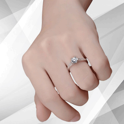 1.80Ct Round-Cut 17 Diamonds Solitaire Girls Engagement Ring 18K White