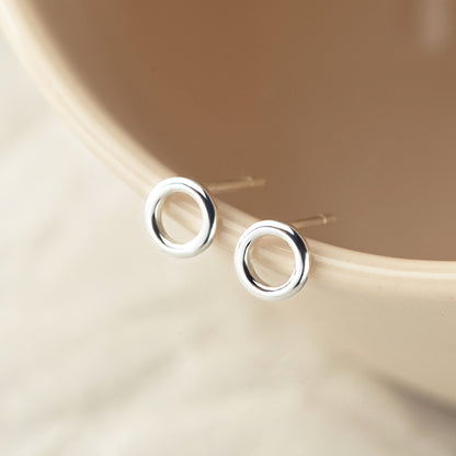 Circle Stud Earrings Dainty Studs Minimal Earrings