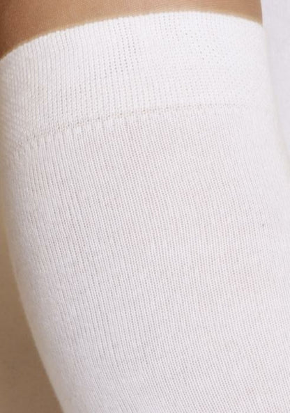 KRISS white cotton knee highs