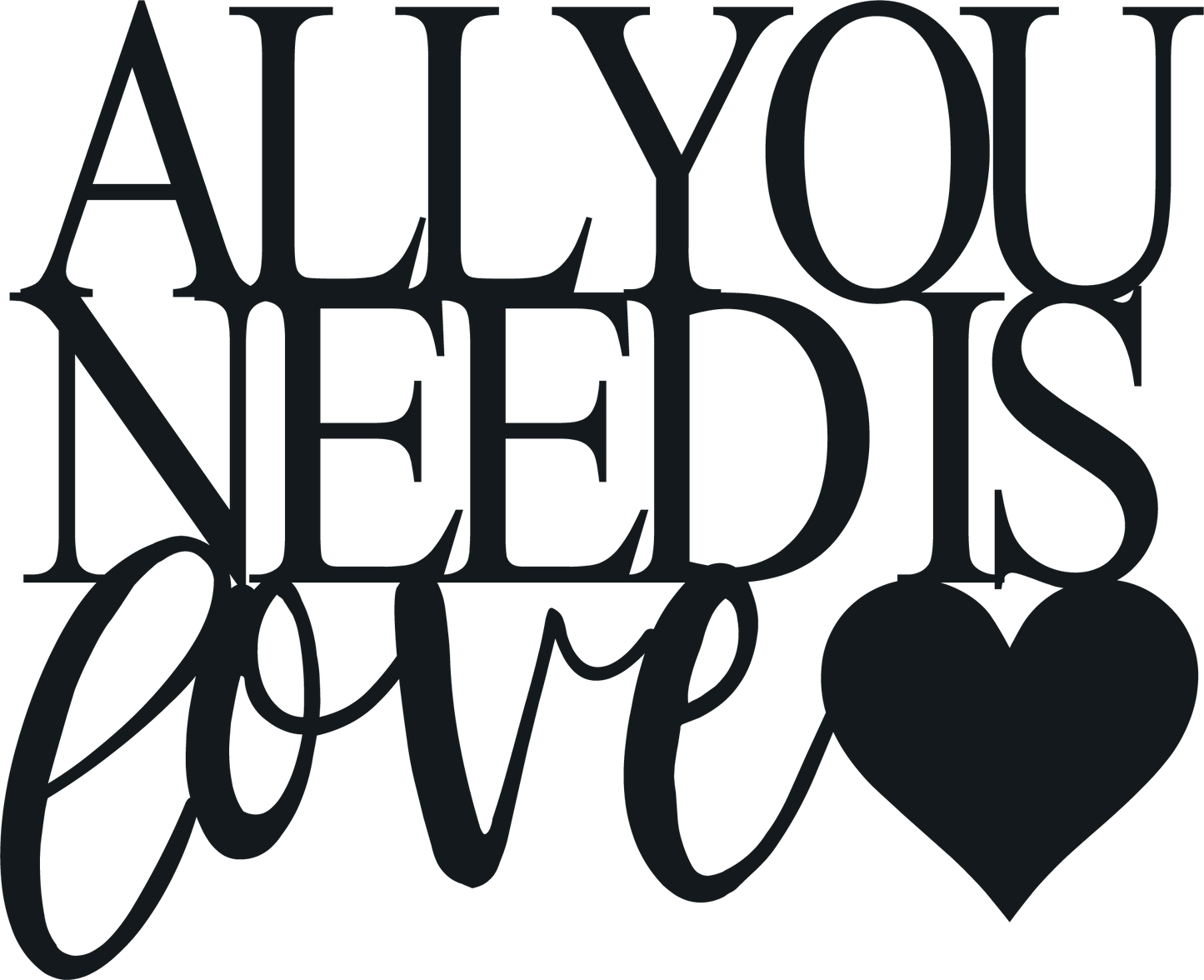 All You Need Is Love - Metal Wall Art