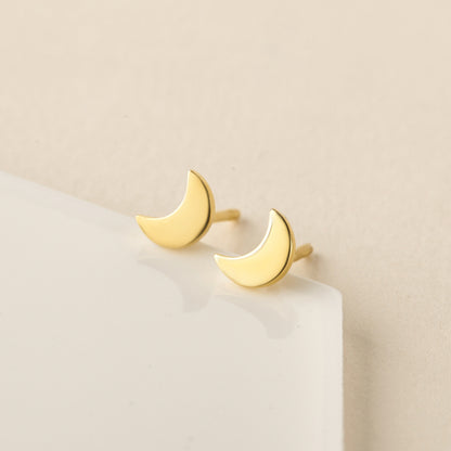 Tiny Moon Stud Earrings Minimalist Earrings