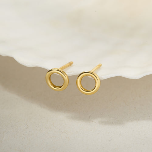 Circle Stud Earrings Dainty Studs Minimal Earrings