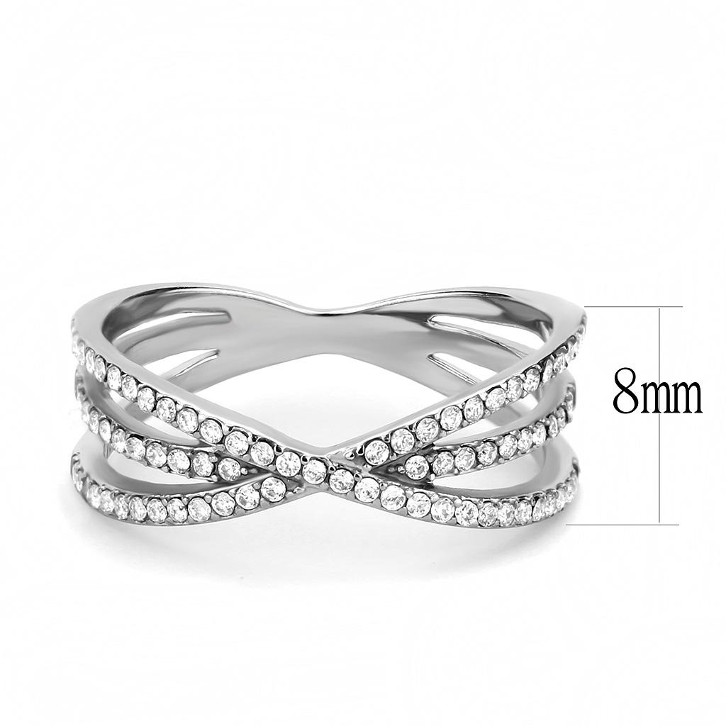 DA124 - High polished (no plating) Stainless Steel Ring with AAA Grade