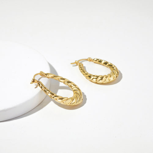 Twist Hoop Earrings, Chunky Earrings, Statement Earrings