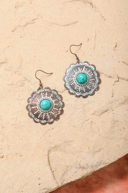 Rustic Flower Power Drop Earrings