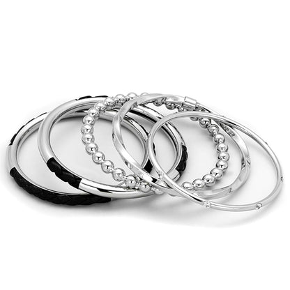 LO3640 - High polished (no plating) Stainless Steel Bangle with AAA