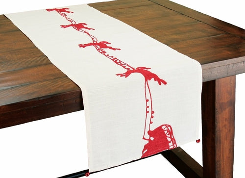 ML10107D Santa's Sleigh&Reindeer Table Runner