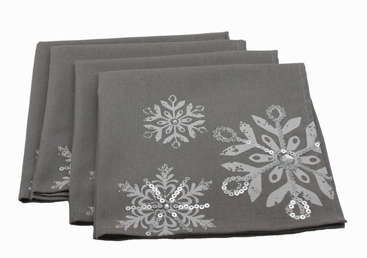 ML16354 Glistening Snow Napkins, Set of 4