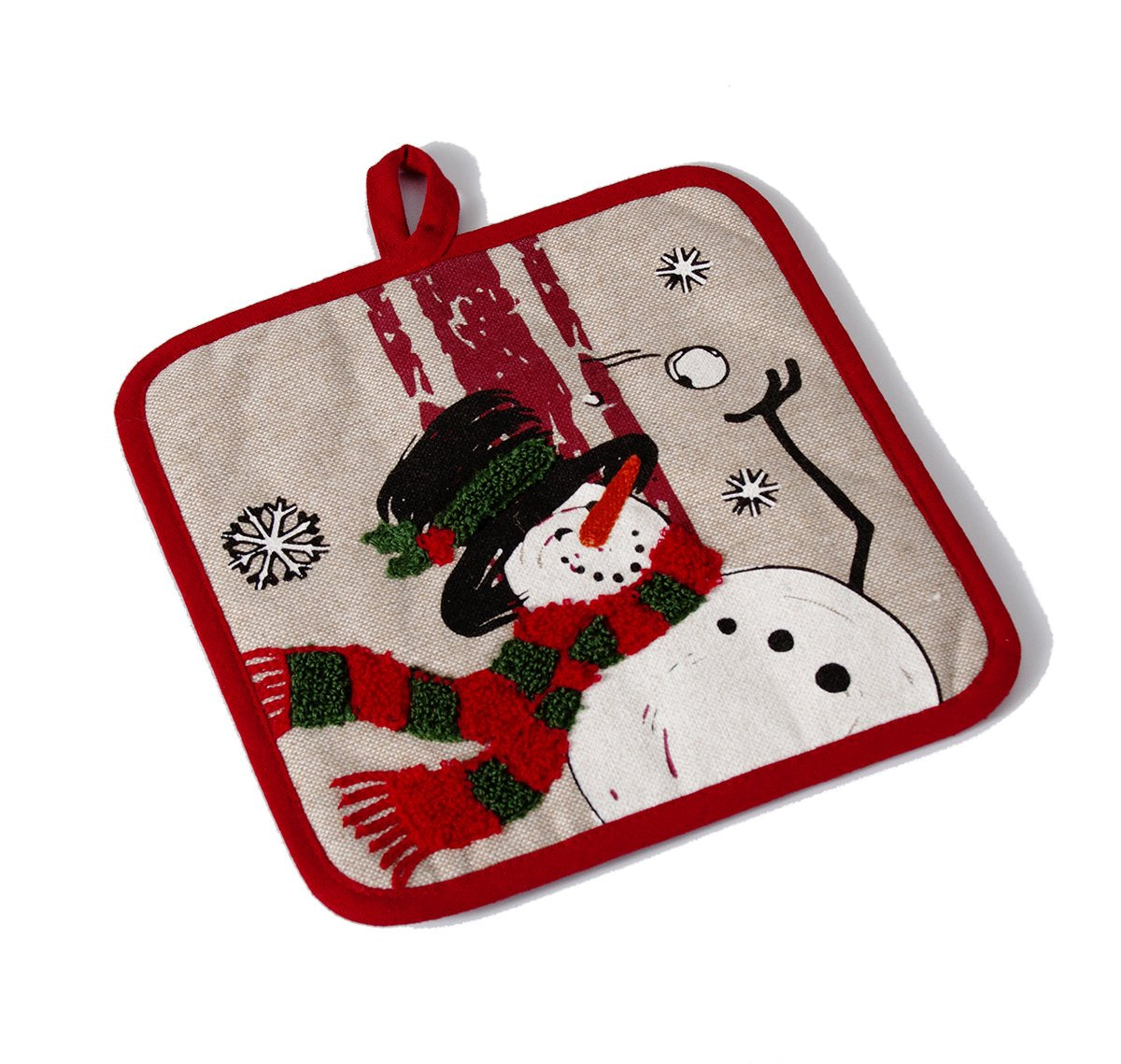 ML17128 Frosty Christmas Potholders 8.5''x8.5'', Set of 2