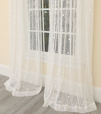 ML19072 Snow Dots Sheer Curtain