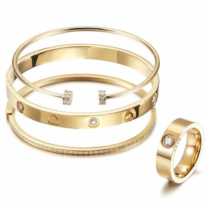 Layered Bangle Ring Set