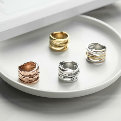 Gold Intertwined Statement Ring-Test
