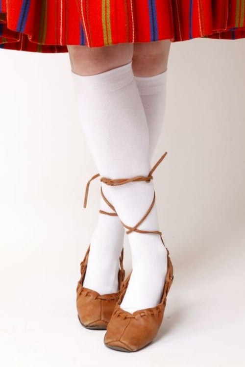 KRISS white cotton knee highs