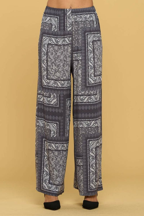 Boho Paisley Print Palazzo Pants