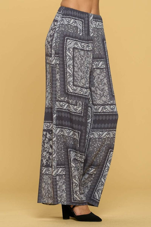 Boho Paisley Print Palazzo Pants