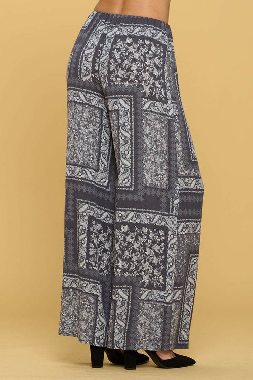 Boho Paisley Print Palazzo Pants