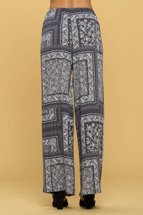 Boho Paisley Print Palazzo Pants