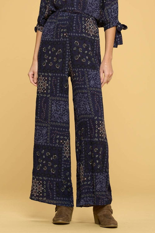 Boho Paisley Print Palazzo Pants