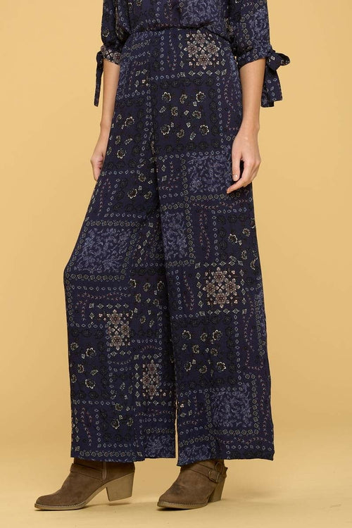 Boho Paisley Print Palazzo Pants