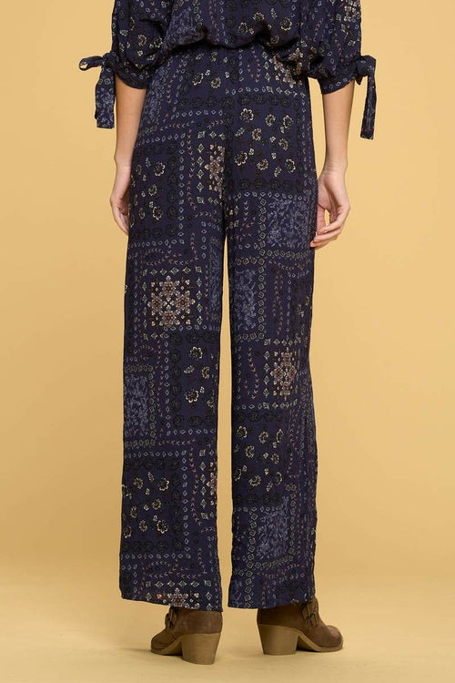 Boho Paisley Print Palazzo Pants