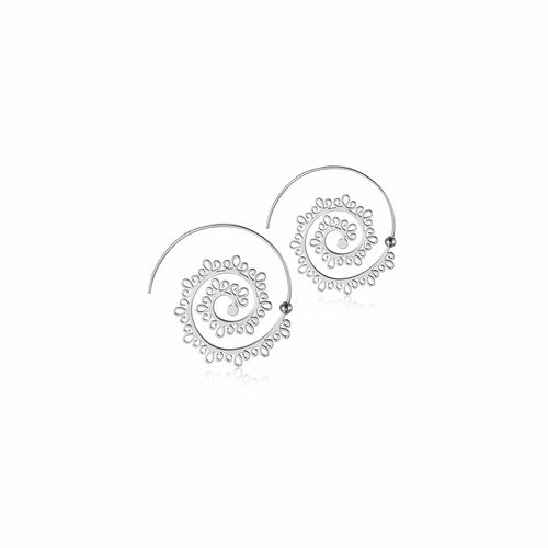 VINTAGE CIRCLE ROUND SPIRAL EARRINGS