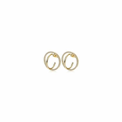 CZ Encrusted Coil-Link Earrings