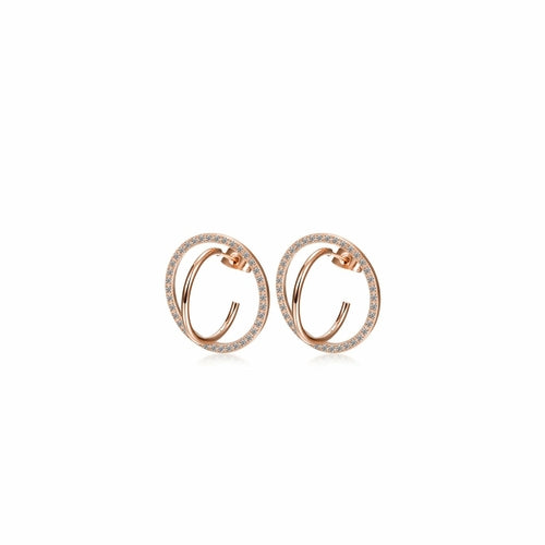 CZ Encrusted Coil-Link Earrings