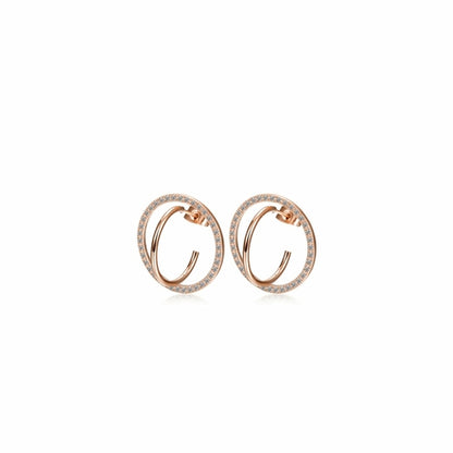 CZ Encrusted Coil-Link Earrings